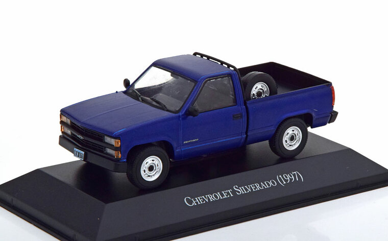 Atlas 1:43 Chevrolet Silverado 1997 blauw in blisterverpakking