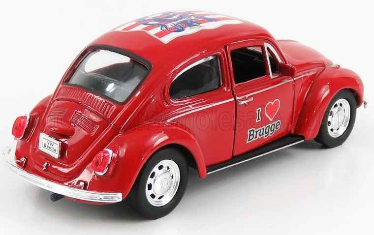 Welly 1:34 Volkswagen Kafter I Love Brugge rood ( in tray, zonder verpakking !), diecast pull back