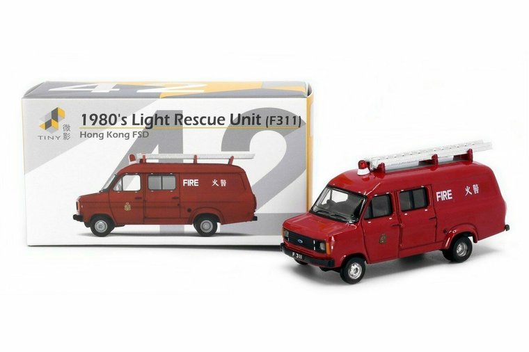 Tiny Toys 1:76 Ford Transit MK2, Hong Kong FSD  Light Rescue Unit rood no 15