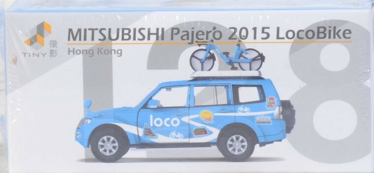 Tiny Toys 1:64 Mitsubishi Pajero 2015 LocoBike no 128 blauw