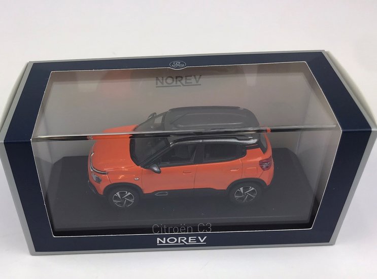 Norev 1:43 Citroen C3 (Indian market) 2021 - Oranje met grijs