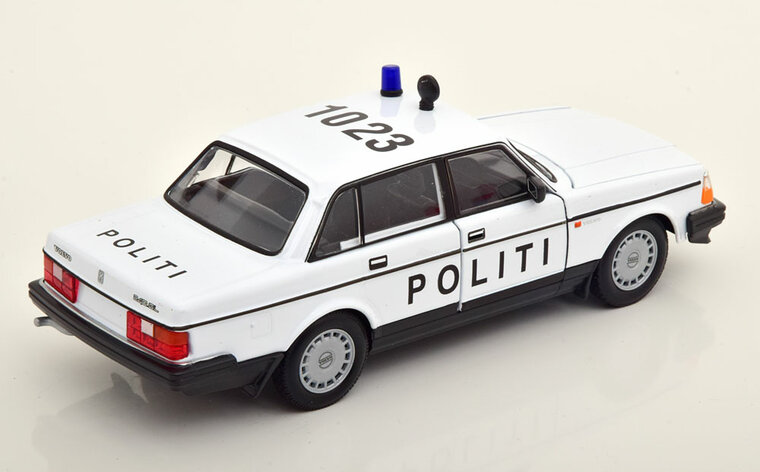 Welly 1:24 Volvo 240 GL Politi - Denmark Police wit zwart