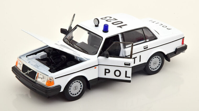 Welly 1:24 Volvo 240 GL Politi - Denmark Police wit zwart