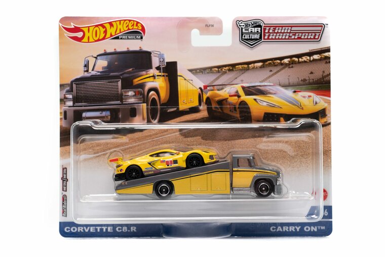 Hotwheels 1:64 Chevrolet Corvette C8 R met Carry On Truck, Team Transport no 36 