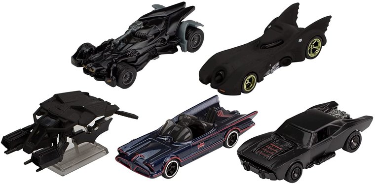 Hotwheels 1:64 Batman Set 5 Batmobile in Speciale Batman Verpakking