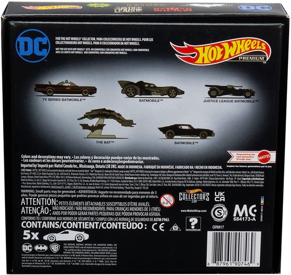 Hotwheels 1:64 Batman Set 5 Batmobile in Speciale Batman Verpakking