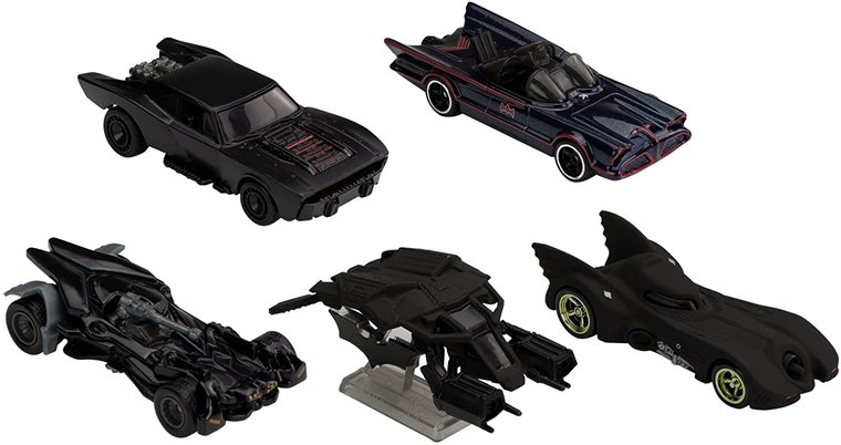 Hotwheels 1:64 Batman Set 5 Batmobile in Speciale Batman Verpakking