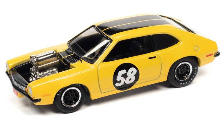 Johnny Lightning 1:64 Ford Pinto 1971 ( Soilers 21) oranje met zwart no 58 