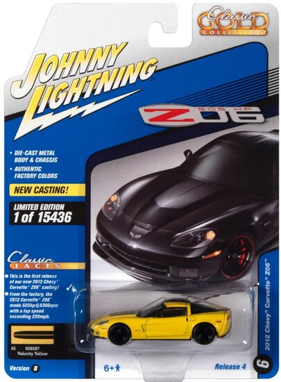 Johnny Lightning 1:64 Chevrolet Corvette Z06 geel met zwart