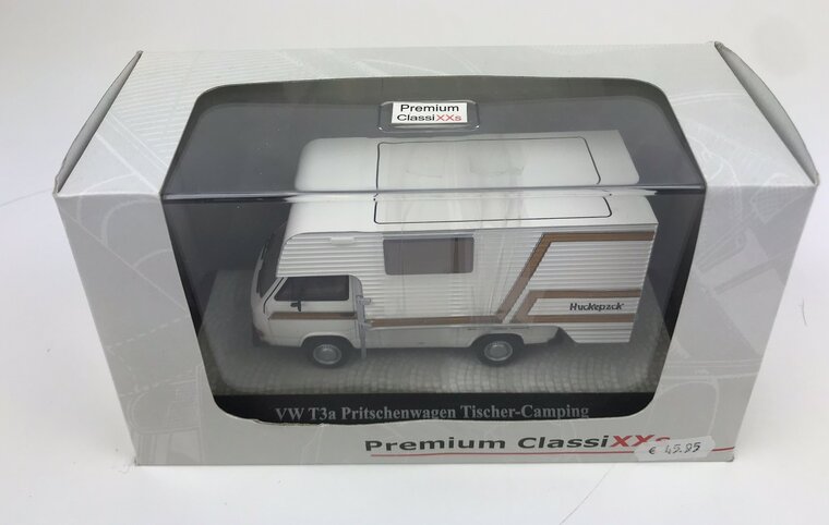 Premium Classixxs 1:43 Volkswagen T3a Tischer Camper wit bruin