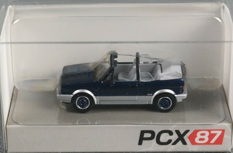 Premium Classixxs 1:87 Volkswagen Golf I Cabriolet Bel-Air, donkerblauw metallic  in blisterverpakking