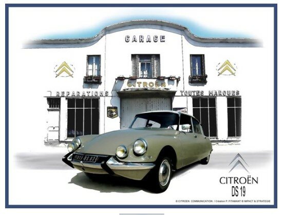 Metal sign RB 30x20cm Citroen DS 19				