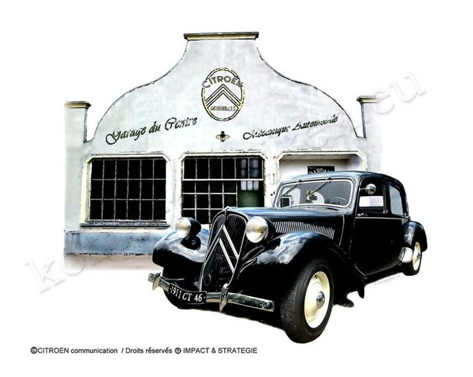 Tin Sign 15x20 Citroen Traction Garage				