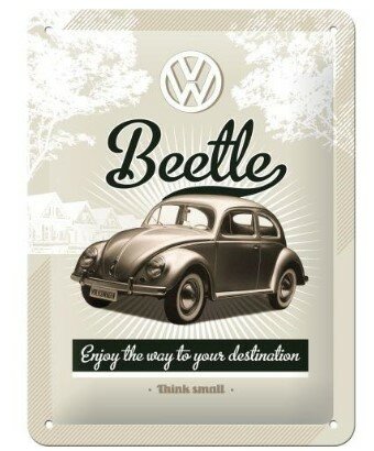 Tin Sign 15 x 20 cm VW Beetle				