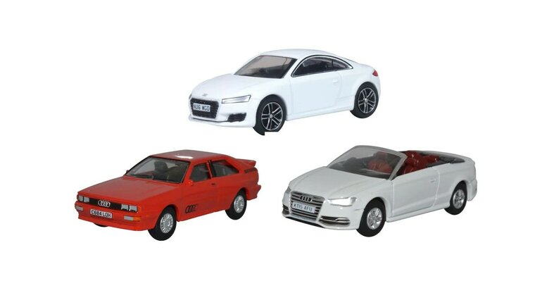 Oxford 1:76 Audi Quattro, Audi TT, Audi Se set 3 cars