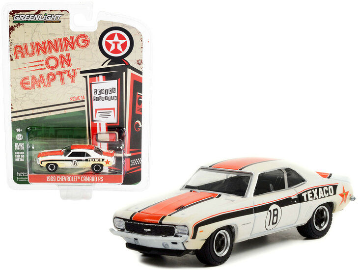 Greenlight 1:64 Chevrolet Camaro RS  no 18, Texaco 1969  Running on Empty series 14