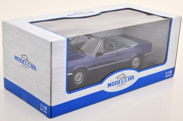 MCG 1:18 BMW 325i E30 Cabrio blauw metallic