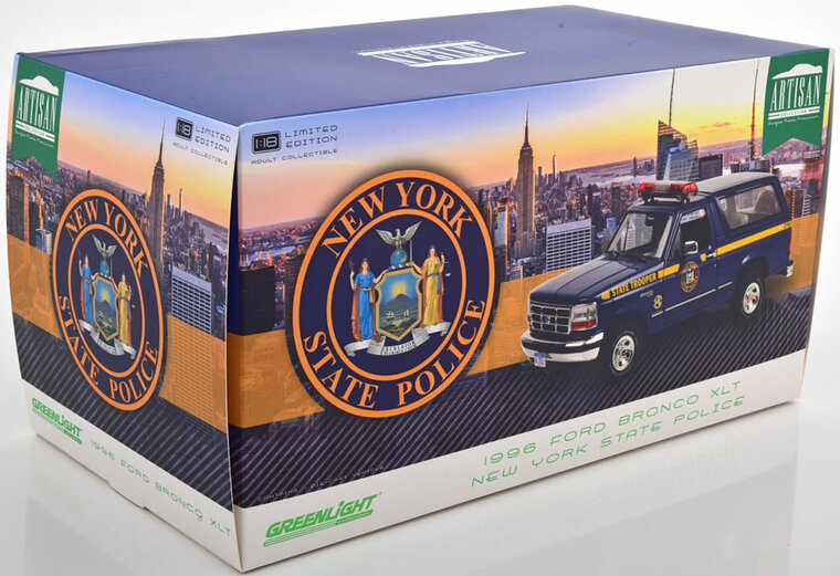 Greenlight 1:18 Ford Bronco XLT New York State Police, Artisan Collection