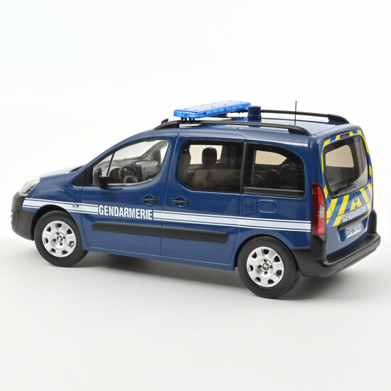 Norev 1:18 Peugeot Partner 2016 Gendarmerie Blue &amp; Yellow striping.