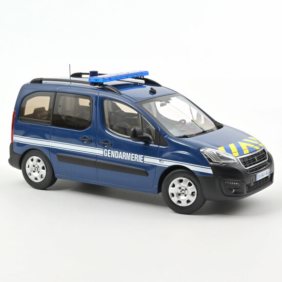 Norev 1:18 Peugeot Partner 2016 Gendarmerie Blue &amp; Yellow striping.