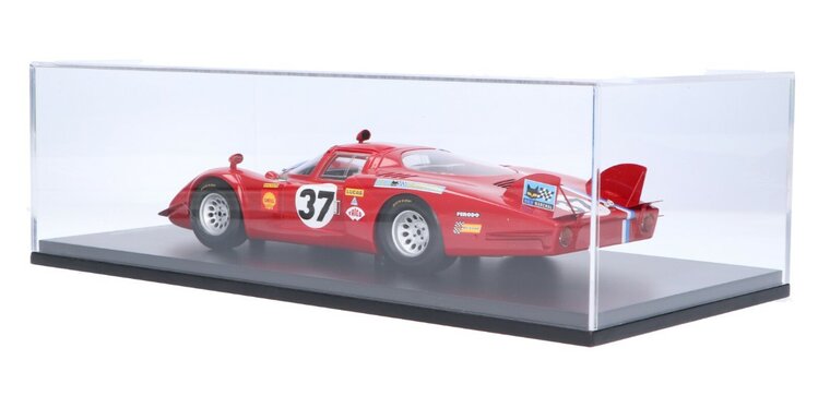 Spark 1:18 Alfa Romeo 33/2 No.37, Pilette/Slotemaker 24h Le Mans 1968 met vitrine