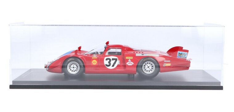 Spark 1:18 Alfa Romeo 33/2 No.37, Pilette/Slotemaker 24h Le Mans 1968 met vitrine