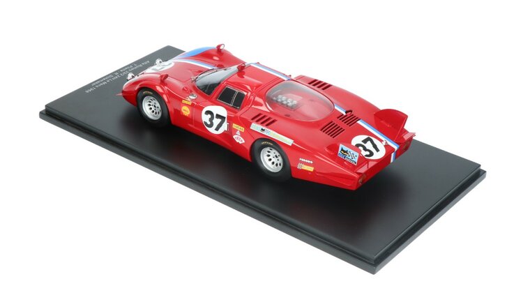 Spark 1:18 Alfa Romeo 33/2 No.37, Pilette/Slotemaker 24h Le Mans 1968 met vitrine