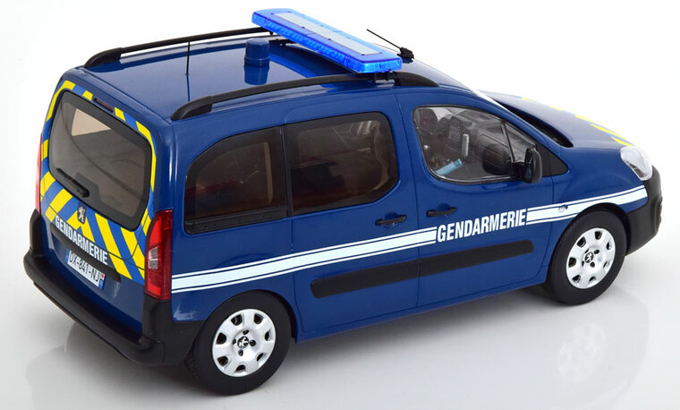 Norev 1:18 Peugeot Partner 2016 Gendarmerie Blue &amp; Yellow striping.