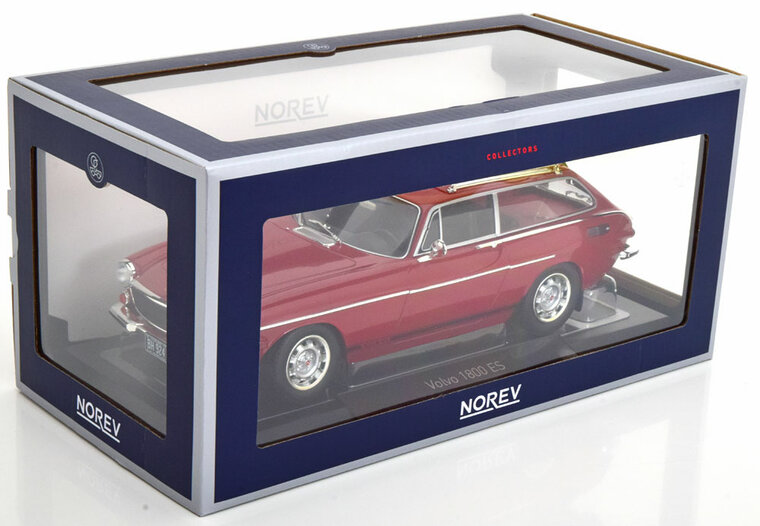 Norev 1:18 Volvo 1800 ES (US version) 1972 - Red with lower side stripes