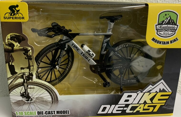 Golden Wheel 1:10 Mountain Bike wit  zwart,  Diecast