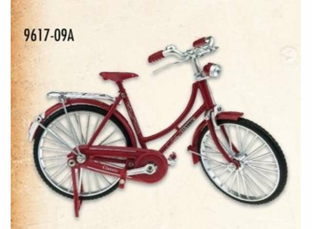 Golden Wheel 1:10 Classic Bicycle ((woman), red,  Diecast