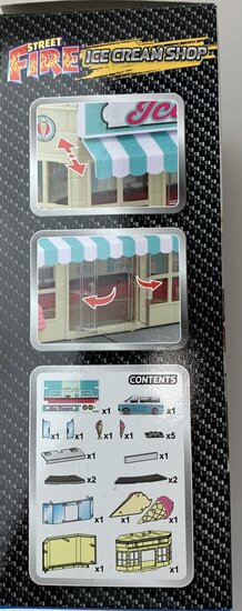 Bburago 1:43 Bburago City Ice Cream Shop with Volkswagen T6 Transporter 2020 - Build Your City Kit