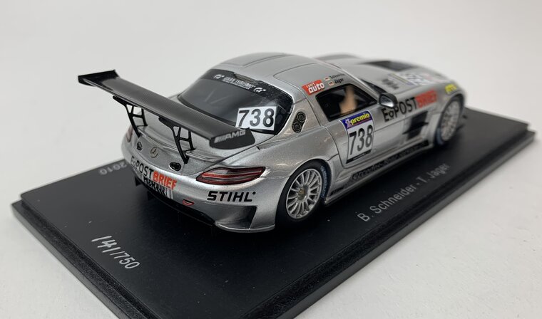 Spark 1:43 Mercedes Benz SLS AMG GT3 no 738 B. Schneider - T. Jager First Race in VLN 2010, Limited  750 pcs