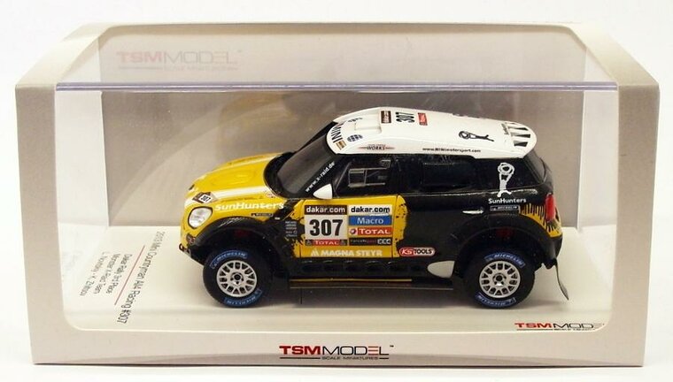 True Scale 1:43 Mini Countryman All4 Racing no 307, Monster X-Raid Team Novitskiy - Zhiltsov, Dakar Rally 3rd Place 2013, met schade