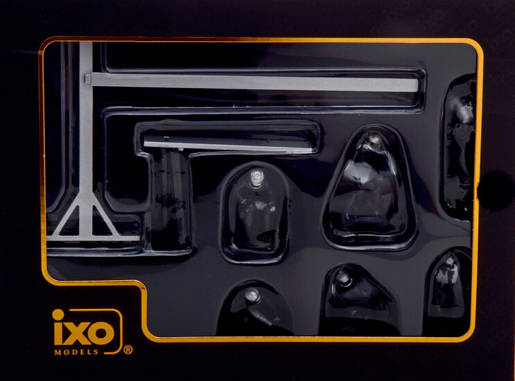 IXO 1:43 Pitstop Mechanic Set 6 figuren met Accessoires met decals zwart 