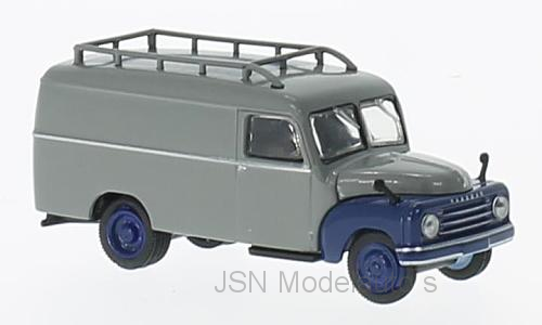 Brekina 1:87 Hanomag L 28 Kasten grijs
