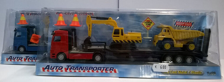 Kid globe 1:60 Die Cast Dieplader met Constructievoertuigen 2- Play, 2 assoriti