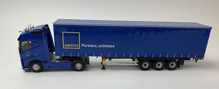 Eligor 1:43 Volvo FH4 Tautliner Gefco Partner - Truck met oplegger blauw