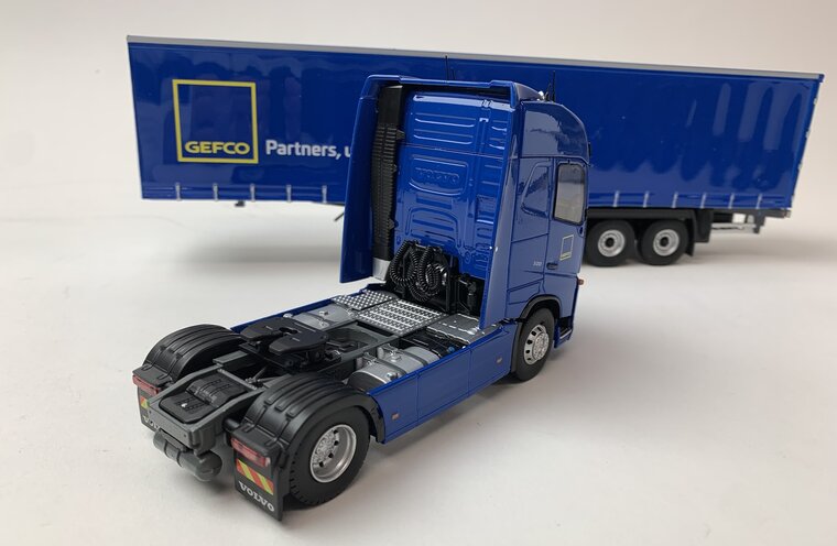 Eligor 1:43 Volvo FH4 Tautliner Gefco Partner - Truck met oplegger blauw