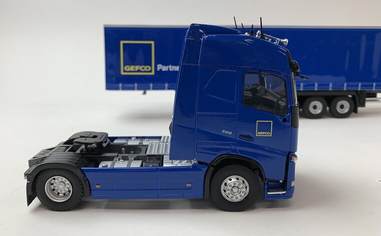 Eligor 1:43 Volvo FH4 Tautliner Gefco Partner - Truck met oplegger blauw