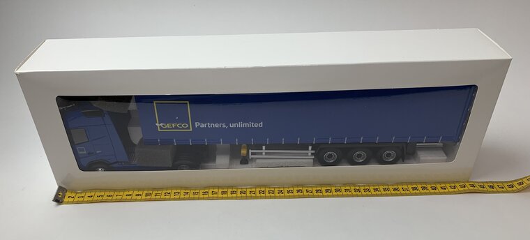 Eligor 1:43 Volvo FH4 Tautliner Gefco Partner - Truck met oplegger blauw