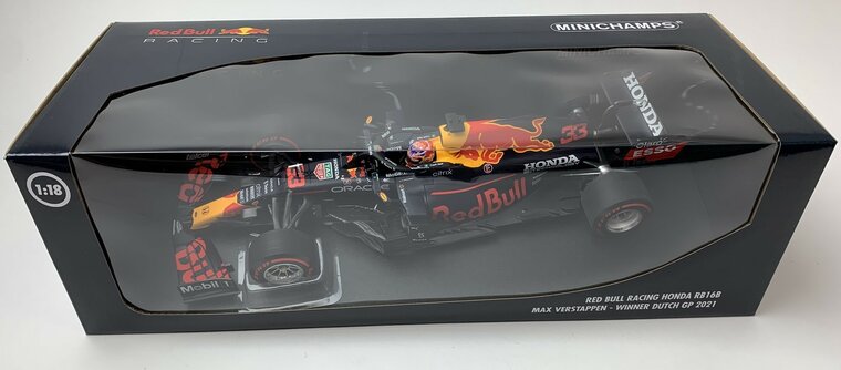 Minichamps 1:18 Red Bull Racing Honda RB16B Max Verstappen No 33, winner Dutch GP 2021