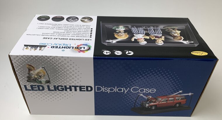 Triple9 1:18 Vitrine met Led 35.0x15.3x15.6 (Base surface inside 33x13cm) zwart bodem, excl modelautos