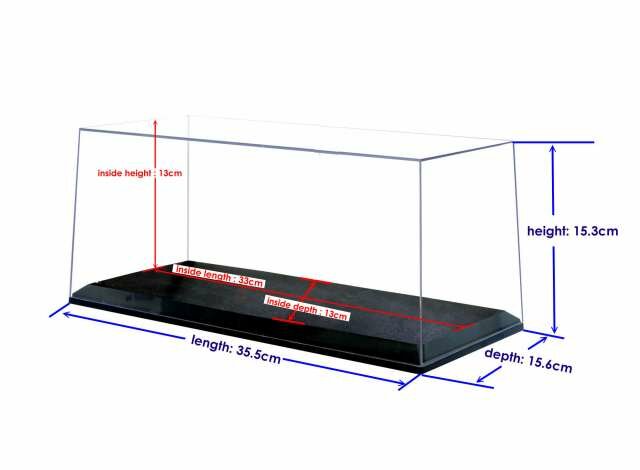 Triple9 1:18 Vitrine met Led met witte bodem, L 35.0x H 15.3x B 15.6 (Base surface inside 33x13cm)