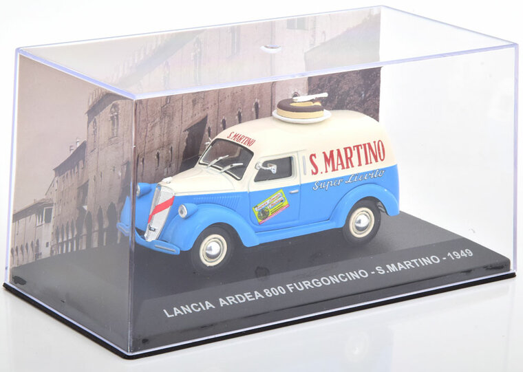 Atlas 1:43 Lancia Ardea 800 Furgoncino S Martino 1949 wit blauw