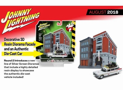 Johnny Lightning 1:64 Cadillac Diorama Ghostbusters Ecto 1A