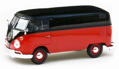 Motor Max 1:24 Volkswagen T2 ( T1) Delivery rood met zwart