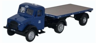 Oxford 1:76 Bedford Ox Flatbed Trailer Lner blauw