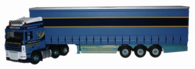 Oxford 1:76 Daf XF 105 SC Curtainste A F Davision blauw