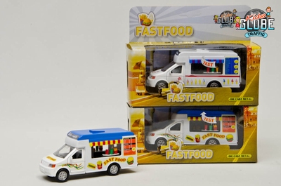 Kids Globe Metalen Truck Fast food met licht en geluid